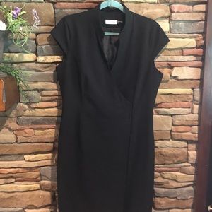 Calvin Klein black V-neck  wrap dress